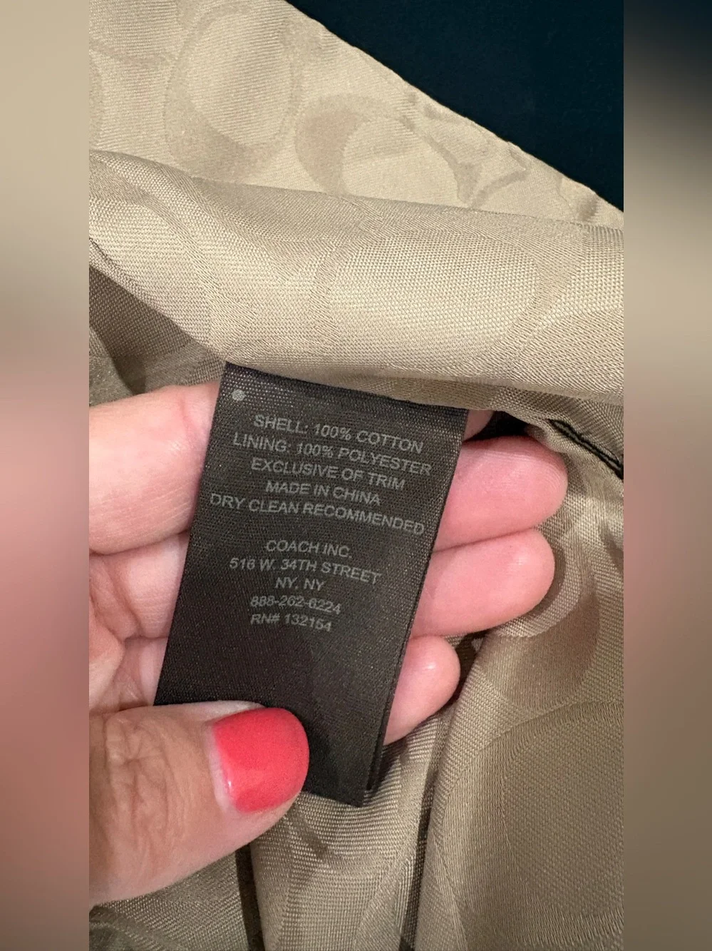 Coach black double-breasted trench coat